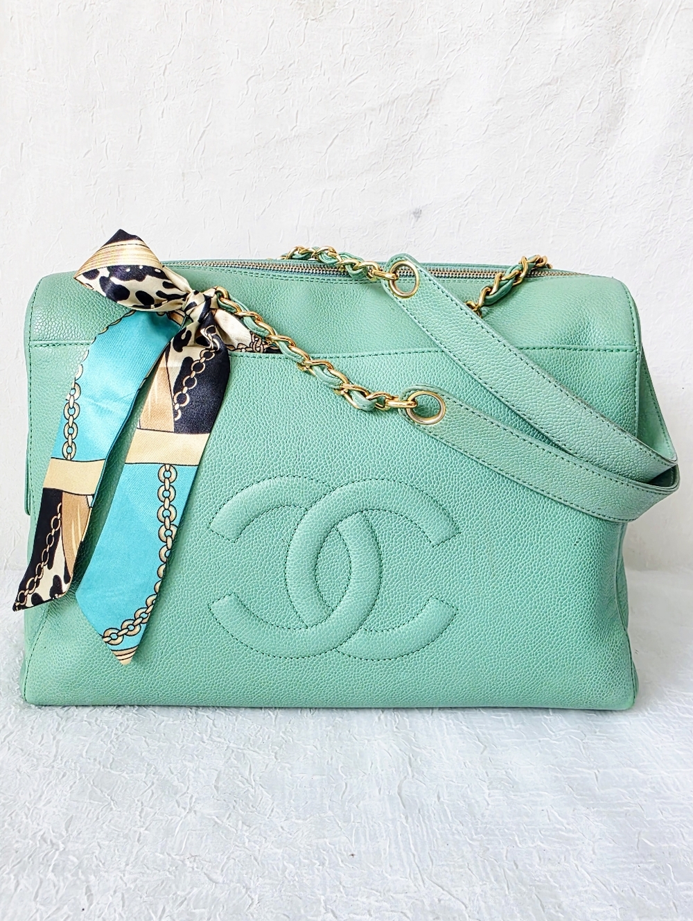 Auth Chanel CC Coco Mark Caviar Large Leather Shoulder Bag - Picture 2 of 12
